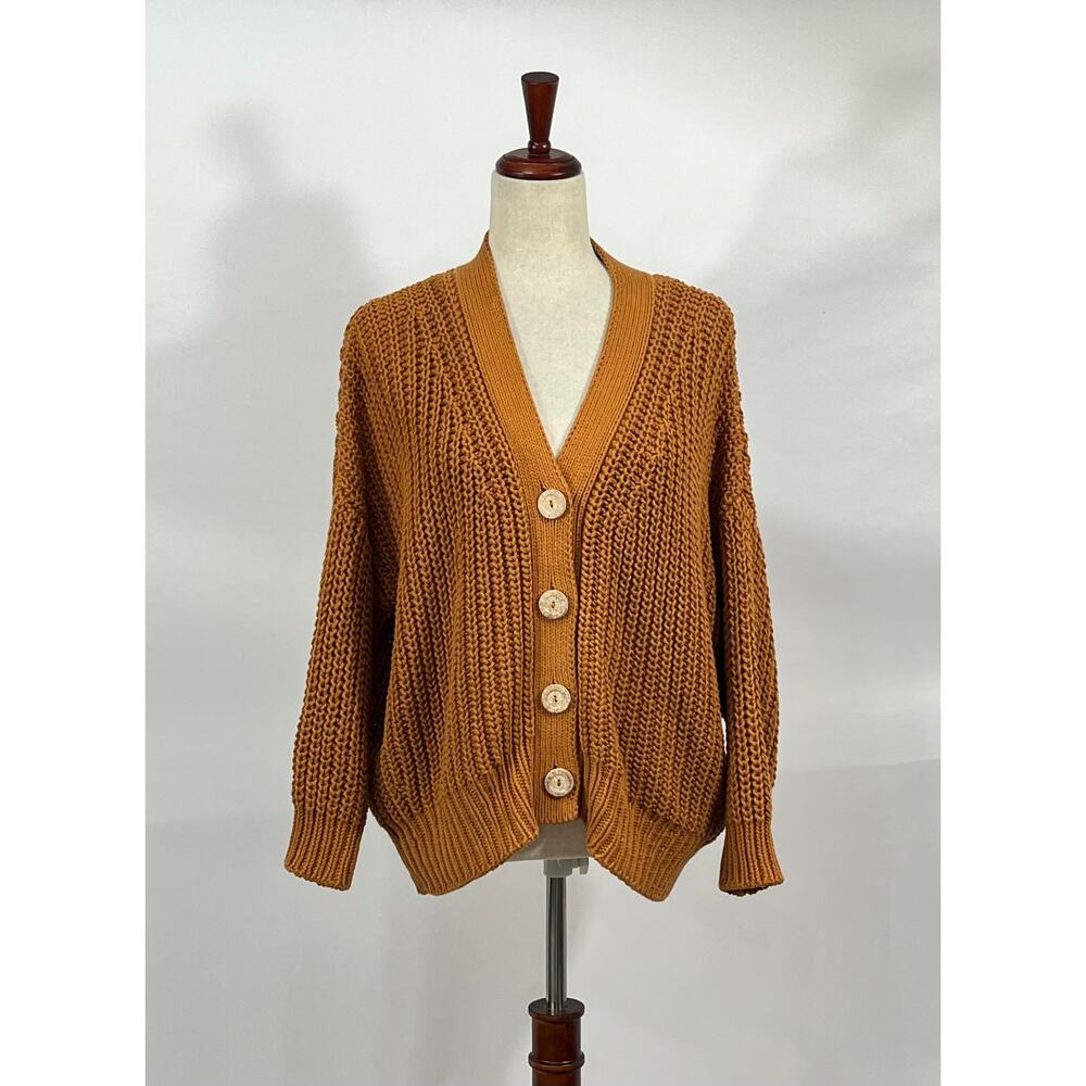 BABAA Sz OS S M L Cardigan No 18 Mi Tierra Rust Burnt Orange Cotton - Picture 8 of 12